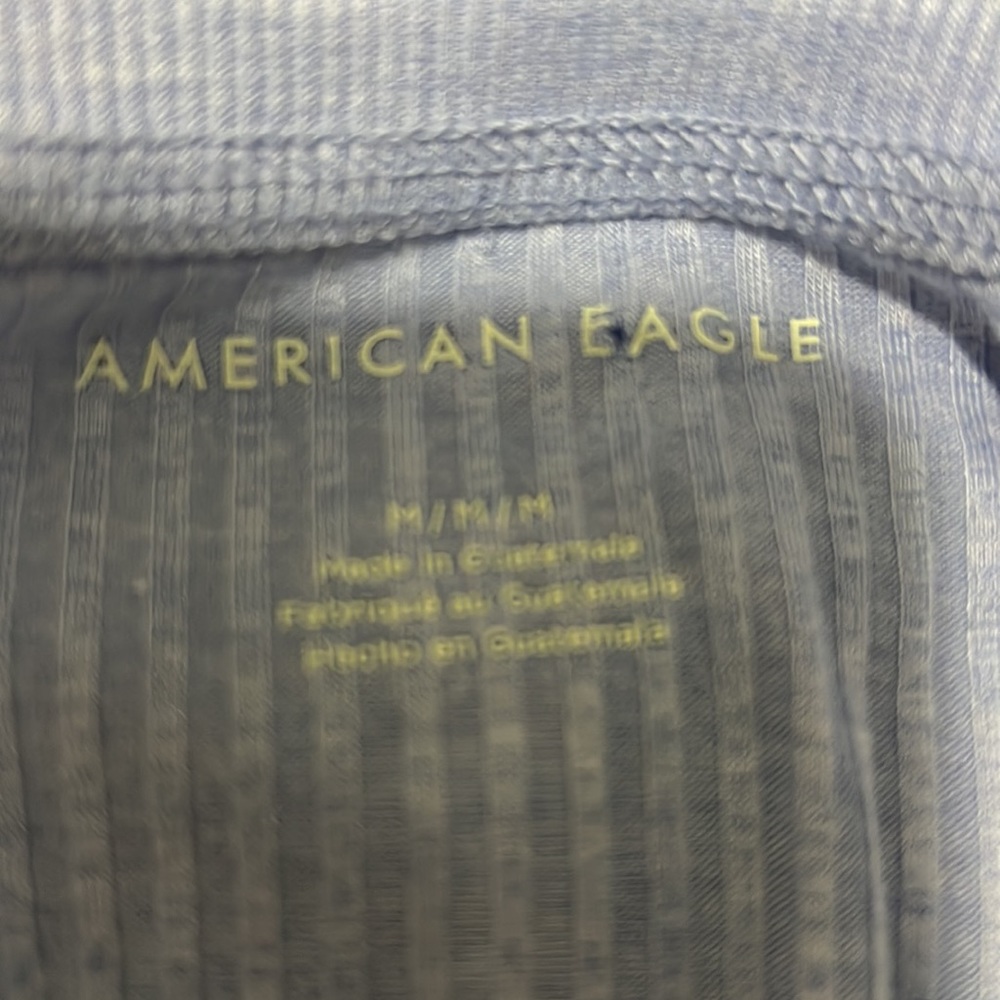 American Eagle Blue Oversized Ribbed Hi-Low Tunic Tee Size Medium - Picture 4 of 7